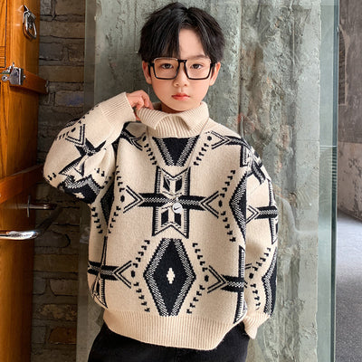 Suéter Tejido Elástico Estilo Western Moderno para Otoño e Invierno