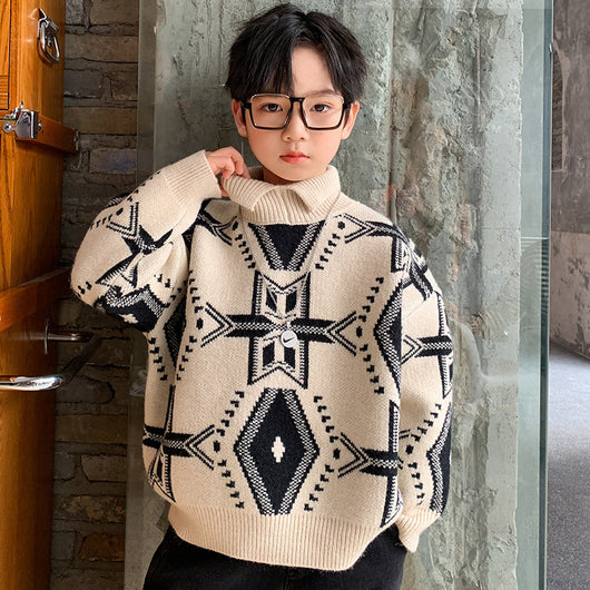 Suéter Tejido Elástico Estilo Western Moderno para Otoño e Invierno