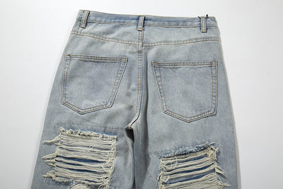 Jeans de Mezclilla con Parches Margarita Bordados Estilo Street - Image 5