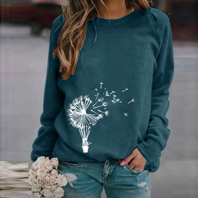 Sudadera Mujer Cuello Redondo Suelta Estampada Manga Larga Casual - Image 30