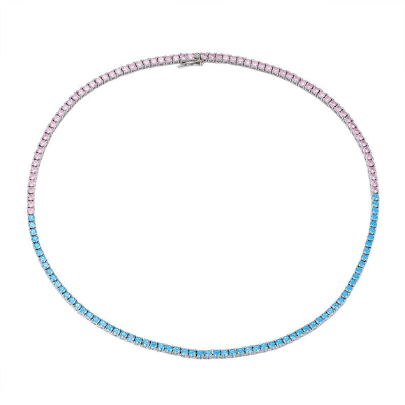 Cadena Tenis de Diamantes Completos - Accesorio Versátil Eslabón Cubano
