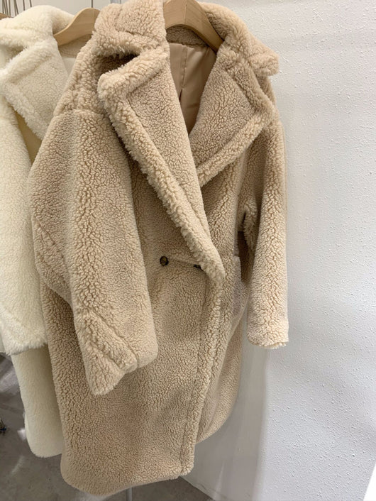 Abrigo de Lana para Mujer con Cuello de Peluche Sintético Largo - Image 17