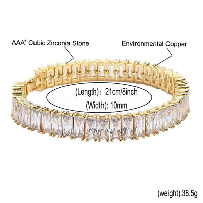 Pulsera de Latón Cuadrada con Zirconia Micropavé - Image 7