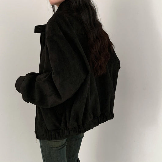 Abrigo Retro de Ante Cálido con Doble Cierre - Perfecto para Otoño Invierno - Image 17