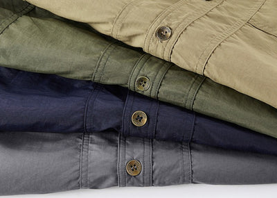Camisa de Trabajo Casual en Colores Sólidos para Hombre - Image 15