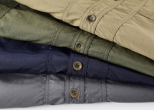 Camisa de Trabajo Casual en Colores Sólidos para Hombre - Image 15