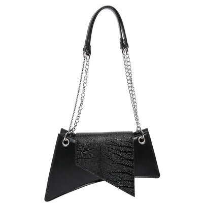 Cartera Cuadrada de Cuero Brillante con Patrón de Piedra para Mujer - Image 6