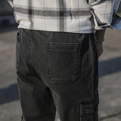 Pantalones Cargo Retro Japoneses Talla Grande Holgados Estilo Casual - Image 12