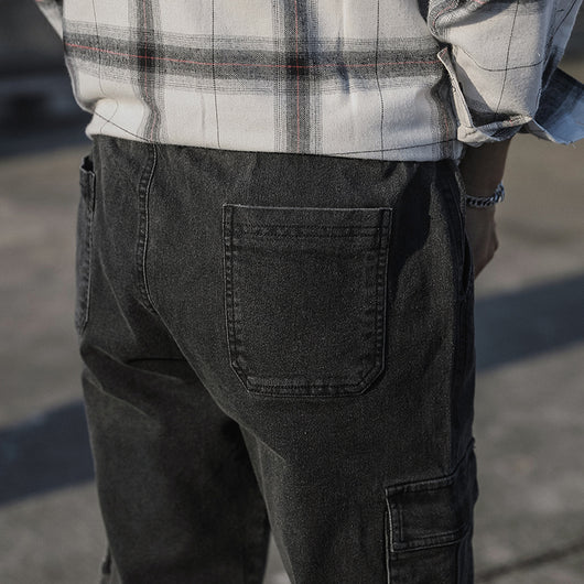 Pantalones Cargo Retro Japoneses Talla Grande Holgados Estilo Casual - Image 12