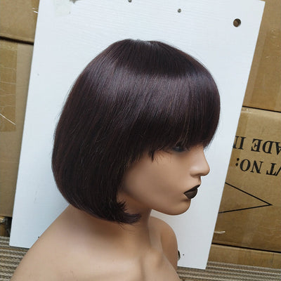 Peluca Bob Flequillo Cabello Humano Doble Tracción - Image 2