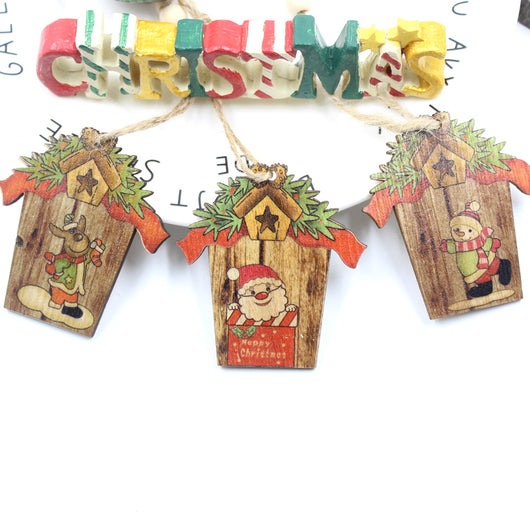 Adorno Navideño de Madera - Casa Creativa con Reno y Papá Noel - Image 17