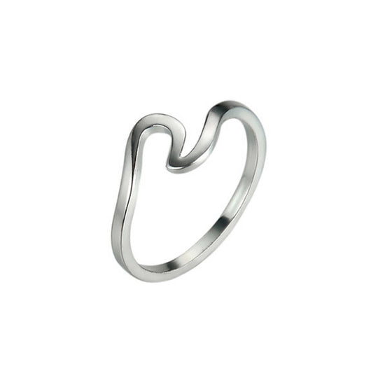 Anillo de Pareja Ondulado Brillante - Diseño Geométrico Minimalista - Image 12