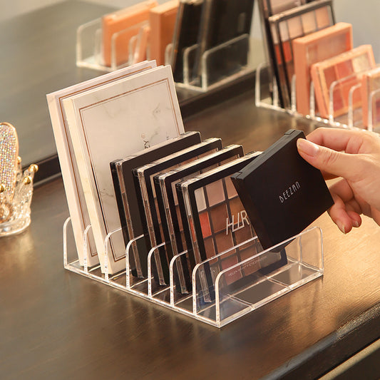 Organizador de Paletas de Sombras - Caja de Almacenamiento Acrílico de 7 Compartimentos para Maquillaje