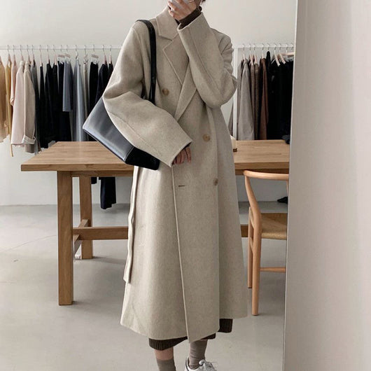 Abrigo de Lana Largo Elegante Doble Botonadura Oversize - Image 6
