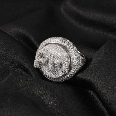 Anillo Hip Hop Giratorio con Letras DIY y Zircones - Image 20