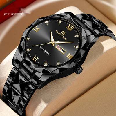 Reloj de Acero Tungsteno Resistente al Agua con Doble Calendario - Image 7