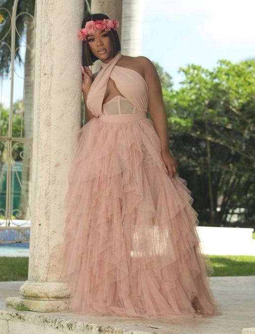 Vestido de Noche en Tul con Corsé de Corte - Image 3