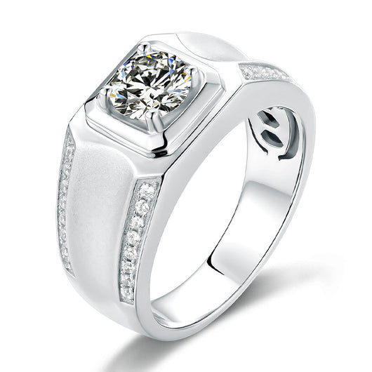 Anillo de Hombre con Moissanita de 1 Quilate y Cuatro Puntas - Image 4