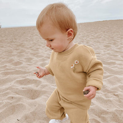 Conjunto de Sudadera Polar con Bordado de Crisantemo para Niños - Image 14