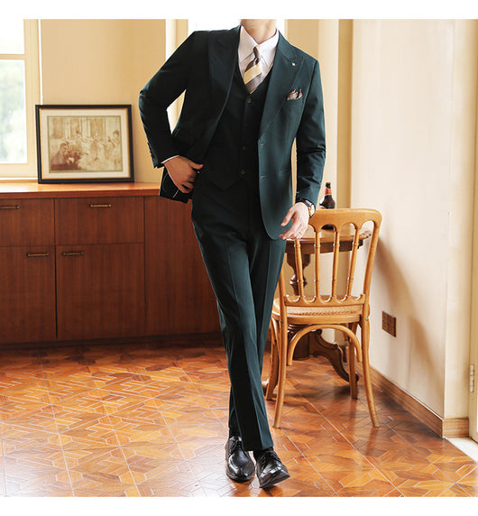 Traje de Novio Premium Tres Piezas Color Caramelo con Solapa Clásica - Image 6