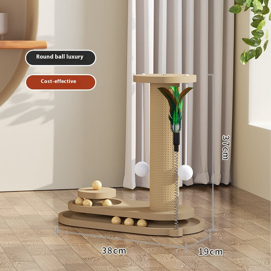 Rascador Giratorio de Madera Maciza para Gatos - Juguete Duradero - Image 11