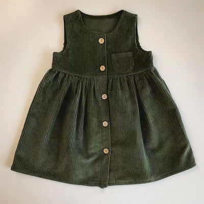 Vestido Casual sin Mangas de Pana Liso Estilo Coreano - Image 8