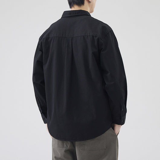 Camisa de Algodón Pesado Estilo Americano para Hombre - Image 3