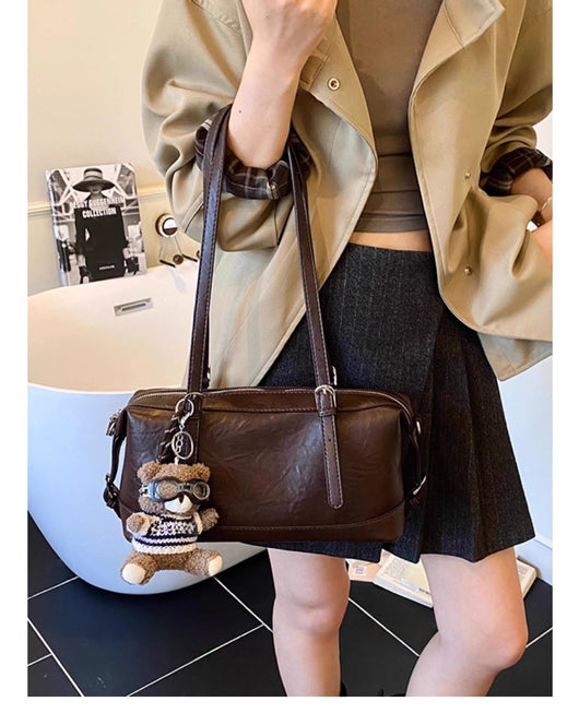 Bolso de Cuero Retro Marrón Weilan para Mujer - Bolsa Portátil de Cuero Encerado - Image 8