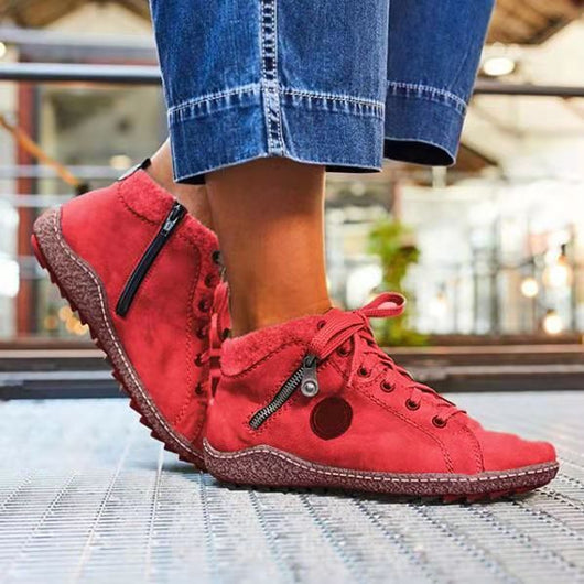 Botas Cortas Casuales para Mujer en Cuero Sintético PU