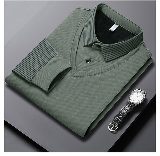 Playera Casual de Negocios con Efecto Dos Piezas y Mangas Rayadas - Image 25