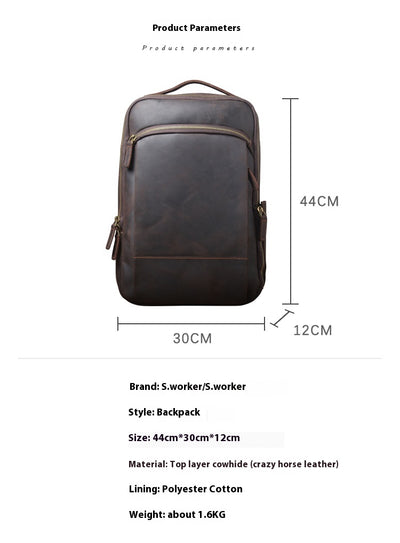 Mochila de Cuero Vintage Simplicity para Hombre - Image 7