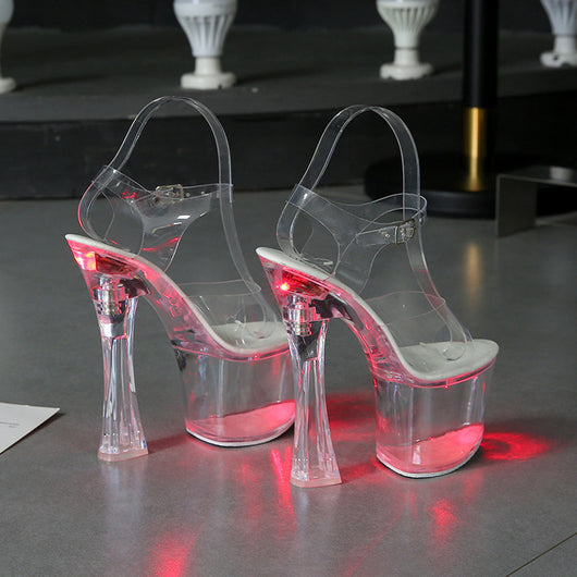 Sandalias de Tacón Alto Plataforma Cristal Transparente para Mujer - Image 5