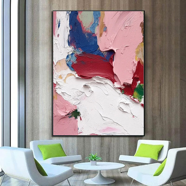 Cuadro Abstracto Moderno Óleo Grueso sobre Lienzo - Arte Decorativo Minimalista Hecho a Mano