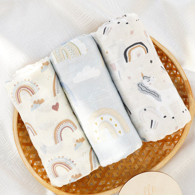 Set 3 Piezas Mantas Envolventes Bebé Fibra de Bambú Doble Capa Secado Rápido Verano - Image 9
