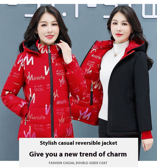Chaqueta Acolchada Reversible de Plumón para Invierno Mujer - Image 12