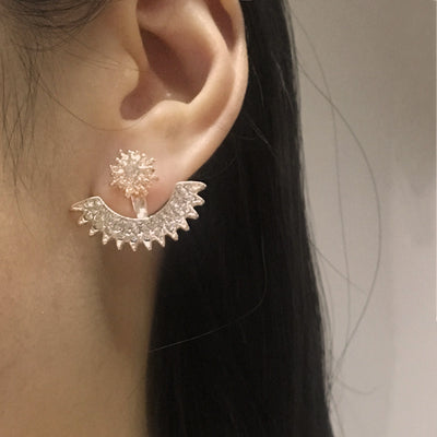 Aretes Personalizados de Cristales Brillantes con Diseño Frontal y Trasero - Image 2