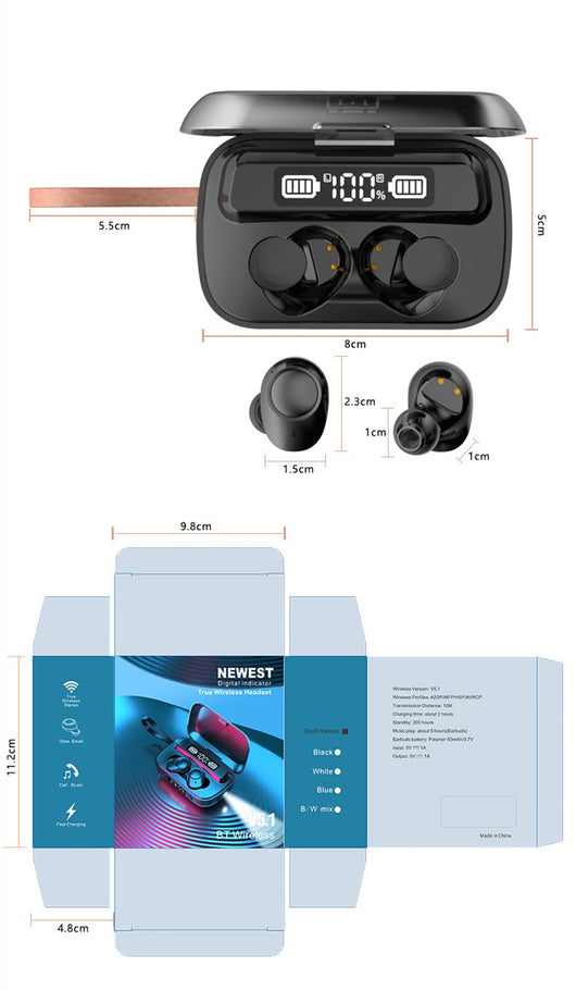 Auriculares Bluetooth LED A13 con Micrófono Binaural - Image 10