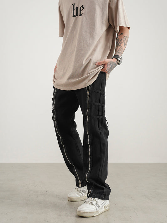 Jeans Rectos con Corte Tridimensional - Tendencia Urbana Unisex