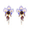 Wisteria Flower Ear Stud Necklace Special Interest Light Luxury Accessories Wisteria Crystal Stud Earrings