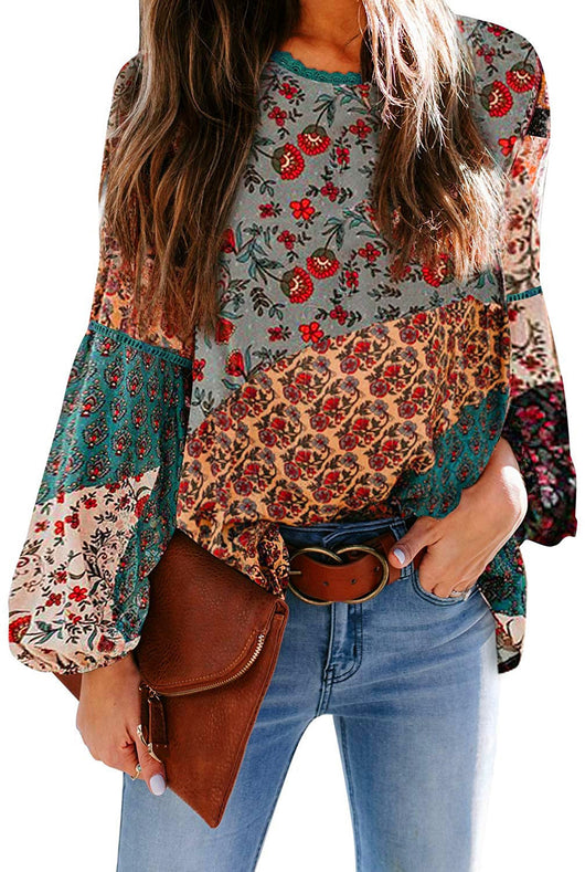 Blusa con Mangas Abullonadas Estampada - Image 8