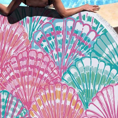 Toalla de Playa Redonda con Microfibra y Borlas - Image 8