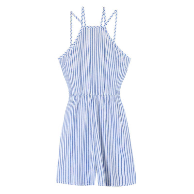 Jumpsuit Casual Elegante con Tirantes Halter y Rayas - Image 10