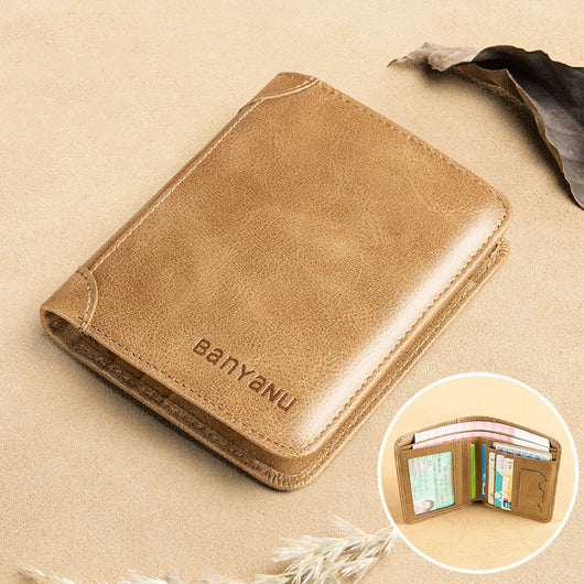 Billetera Vertical Tri-fold de Cuero Mate para Hombre - Image 14