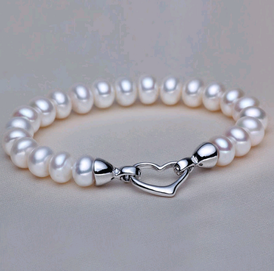 Pulsera de Perlas Moradas Agua Dulce - Joya Vintage Europea