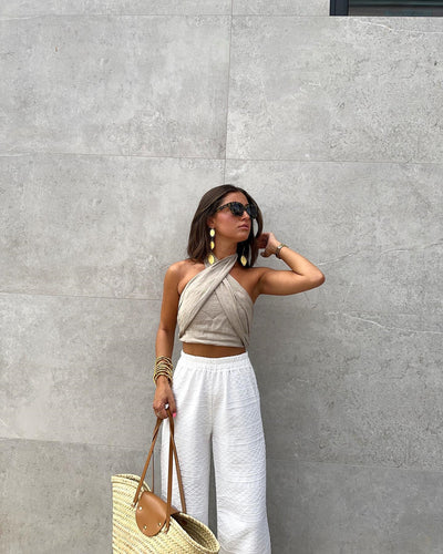Top Halter de Lino Versátil para Mujer - Diseño Minimalista - Image 20