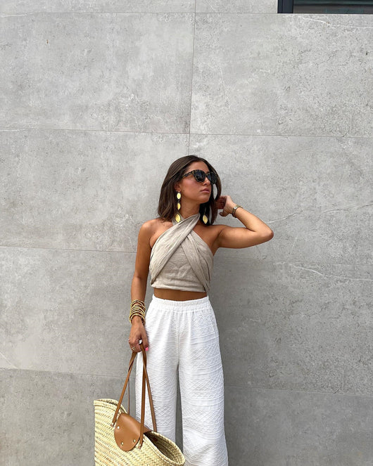 Top Halter de Lino Versátil para Mujer - Diseño Minimalista - Image 20