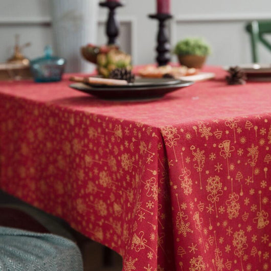 Mantel Navideño Rojo con Detalles Dorados - Image 16