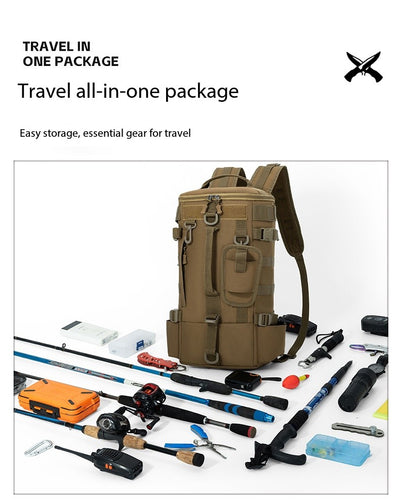 Mochila de Pesca Táctica con Múltiples Compartimentos y Sistema MOLLE - Image 15