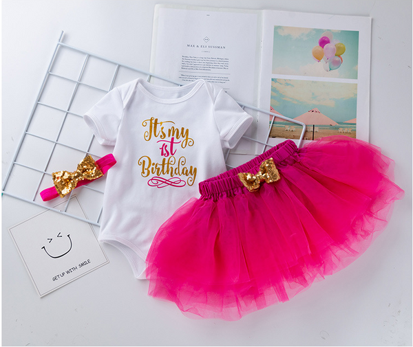Blusa Infantil Estampada con Malla y Falda Coordinada