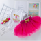 Blusa Infantil Estampada con Malla y Falda Coordinada